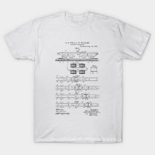 Railway Telegraph Vintage Patent Hand Drawing T-Shirt